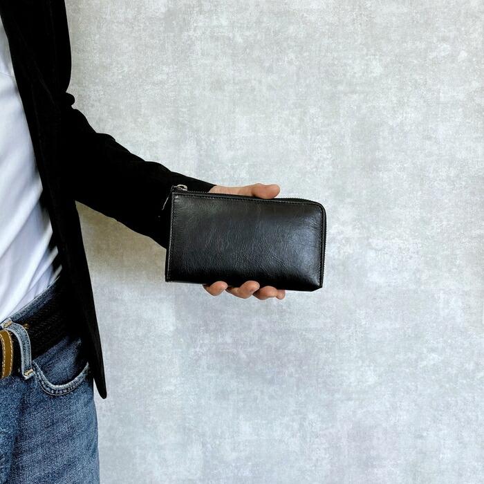 長財布 小さめ レディース メンズ 本革 大容量 薄い l字ファスナー