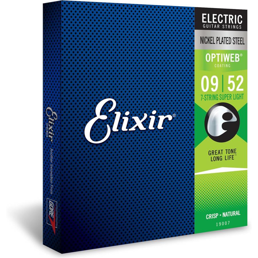 【新品】5日以内発送 Elixir エリクサー エレキギター弦 OPTIWEB 7弦 Super Light .009-.052 #19007