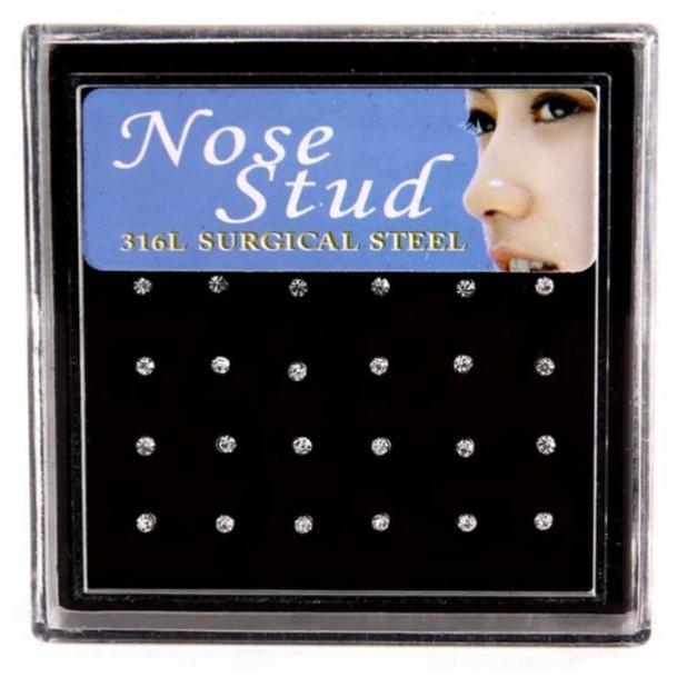 鼻ピアス 鼻ピ ボディピアス 24個セット ユニセックス ステンレス