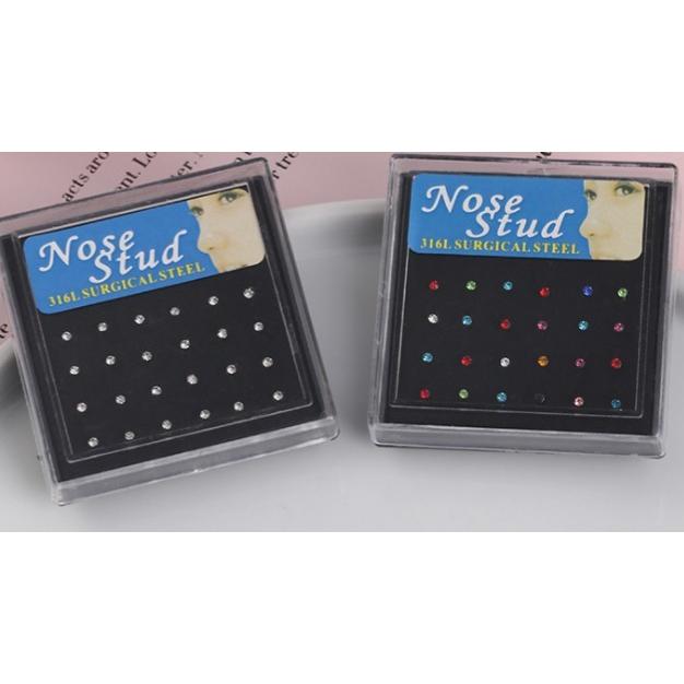 鼻ピアス 鼻ピ ボディピアス 24個セット ユニセックス ステンレス