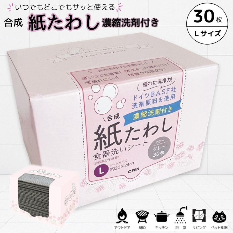 紙たわし タツネ 合成紙たわし ボックスタイプ 洗剤付き 30枚 たわし