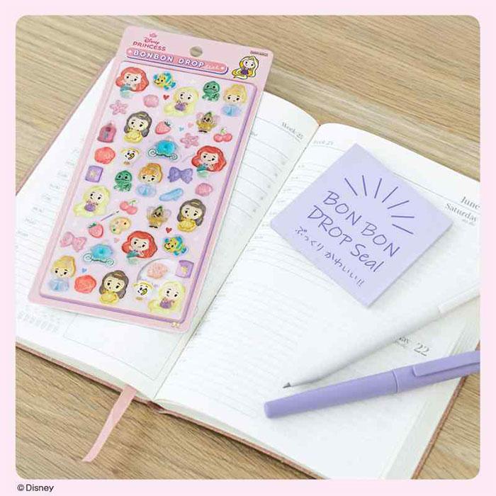 【正規品】サンリオ　ディズニープリンセス　ボンボンドロップシール 9枚セット サンスター文具 ボンボンドロップシール ディズニー プリンセス