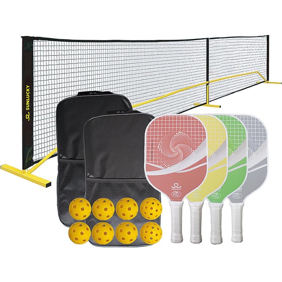 サンラッキー Sunlucky ピックルボールDXセット ラケット パドル バッグ ネット支柱 ボール ニュースポーツ レクリエーション ゲーム イベント リハビリ 介護 学校 体育 授業  PLDX サンラッキー Sunlucky ピックルボールDXセット ラケット パドル