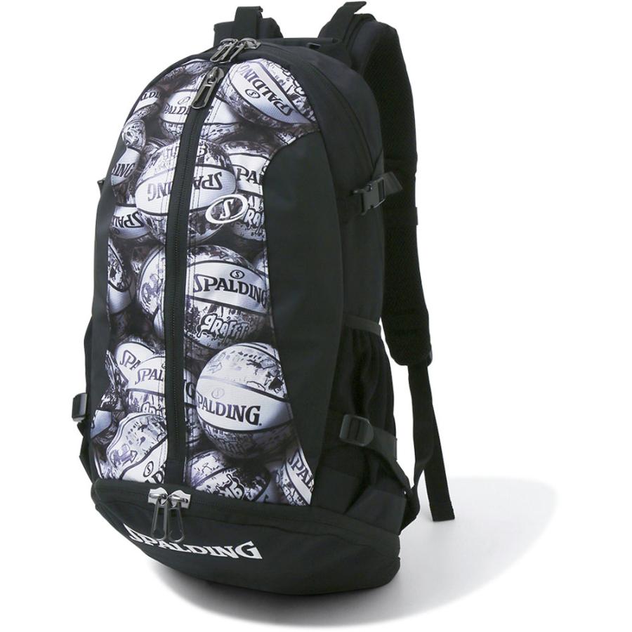 スポルディング SPALDING バスケット ケイジャー cager グラフィティ ホワイト バッグ バックパック 40-007GW 室内球技 通学 部活 運動部 リュックサック ボール収納 シューズ収納  40007GW SPALDING（スポルディング） ケイジャー cager グラフィティ ホワイト