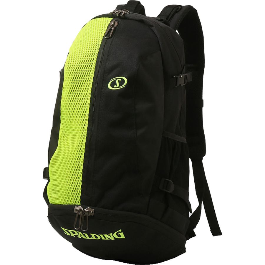 スポルディング SPALDING バスケット ケイジャー cager ブリーズ ブラック×ライムグリーン 40-017LG バスケットボール バスケ バッグ バックパック 室内球技 通学 部活 運動部  40017LG SPALDING（スポルディング） ケイジャー cager ブリーズ ブラック