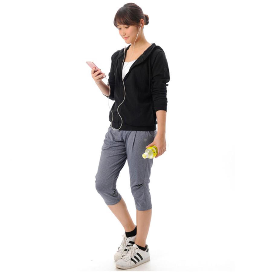 ジーフィット G−FIT ヨガ エアSTRETCH ルーズフィットカプリ フィットネスウェア GF−L979S GFL979S HEATHER NAVY｜spg-sports｜03