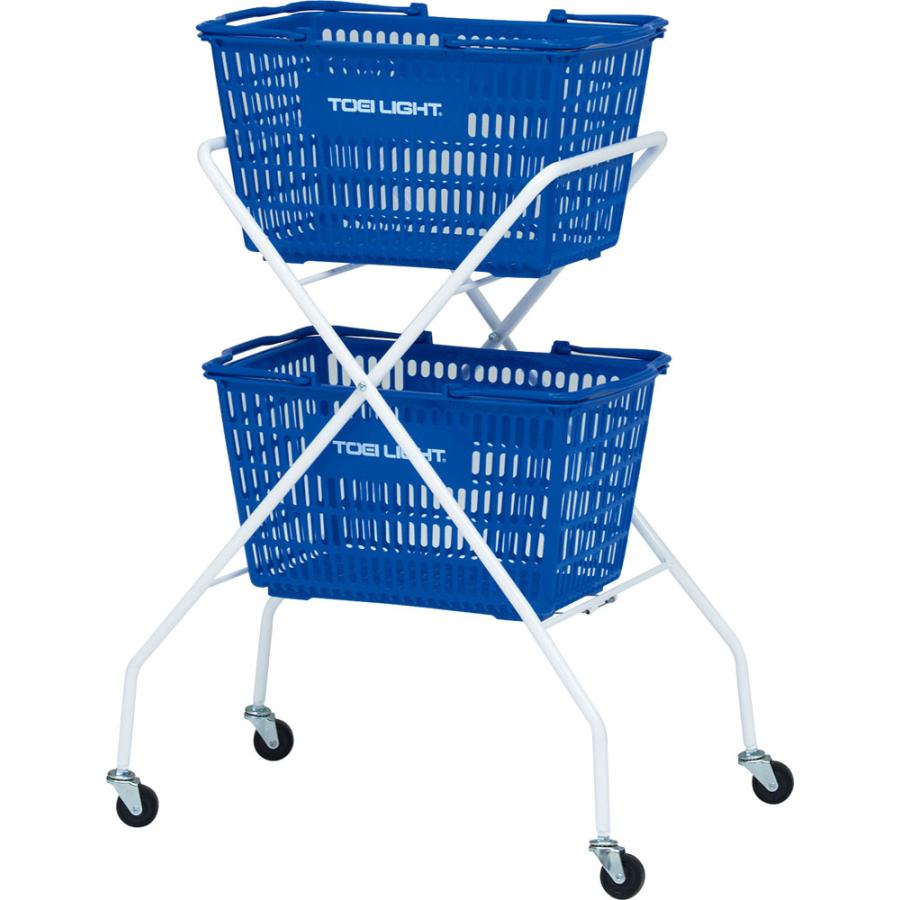 トーエイライト TOEI LIGHT 【メーカー直送品】 ハンディーボールカート5 カゴ付 2段 折りたたみ式 ボールカゴ ボールキャリー キャリーカート コンパクト収納 学校 体育 球技 部活 練習 トレーニング  B2687 TOEI LIGHT（トーエイライト） 【メーカー直送品】 ハンディーボール