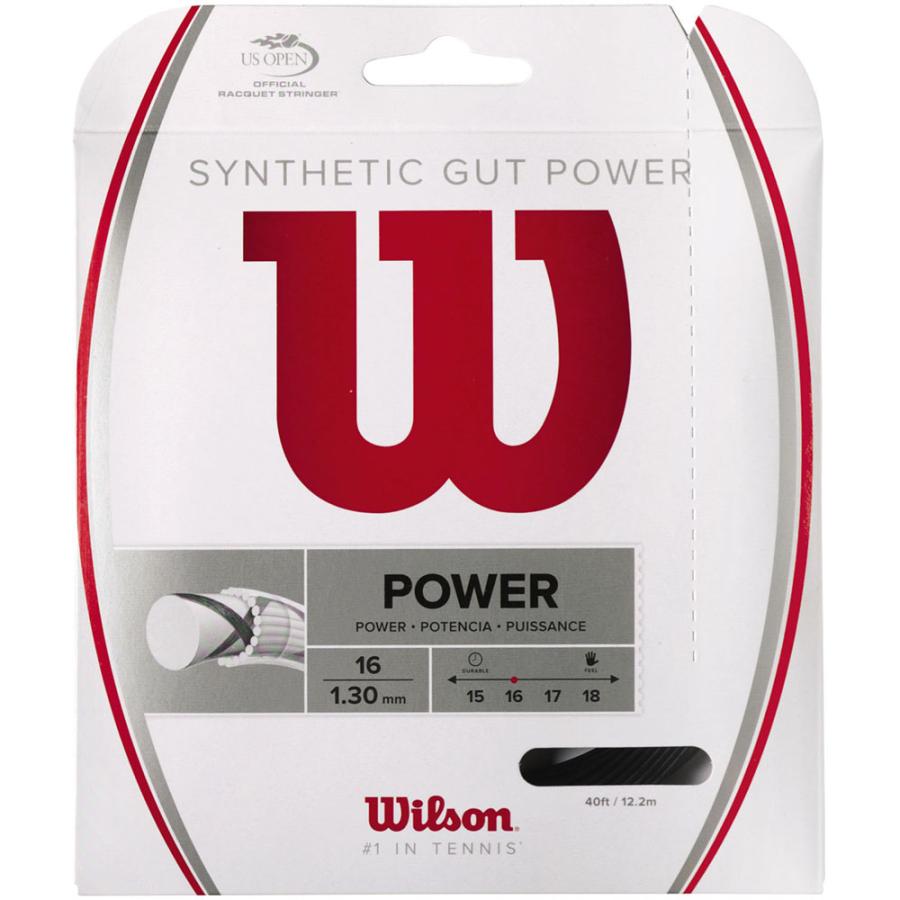Wilson 　テニス ストリング ガット シンセティック ガット パワー 16 Wilson（ウイルソン） シンセティックガット パワー16 ブラック