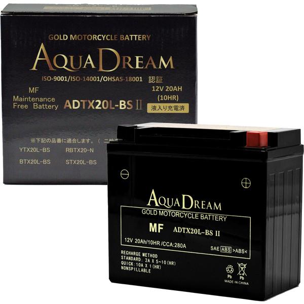 アクアドリーム AQUA DREAM ADTX20L-BSII バイク用バッテリー GOLD Battery (主な互換バッテリー ...