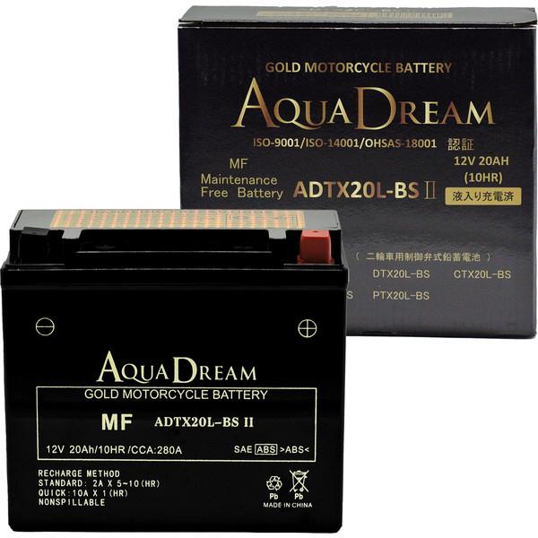 アクアドリーム AQUA DREAM ADTX20L-BSII バイク用バッテリー GOLD Battery (主な互換バッテリー ...
