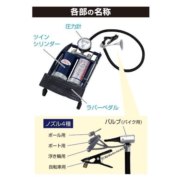 大自工業 Meltec P-20 車用空気入れ フットポンプ 足踏み式ツイン