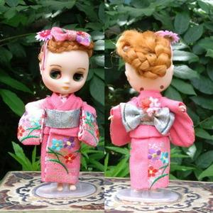 20cmDoll・ミディブライス用] doll.wakolab 「着物セット（桃1・2、赤