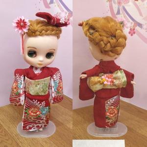 ミディブライス着物セット 20cmDoll・ミディブライス用] doll.wakolab 「着物セット（桃1・2、赤