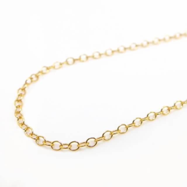 50cm 14kゴールドフィルド 幅1.6mm 中細あずきネックレスチェーン