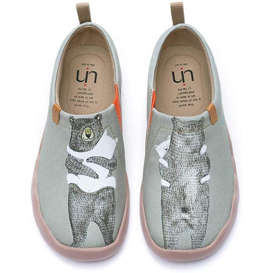 喜ばれる誕生日プレゼント 歩きやすい おしゃれ 靴 キャンバス レディース スニーカー スリッポン プリント Uin レディースシューズ ウォーキン 軽量 可愛い 靴磨き シューケア用品