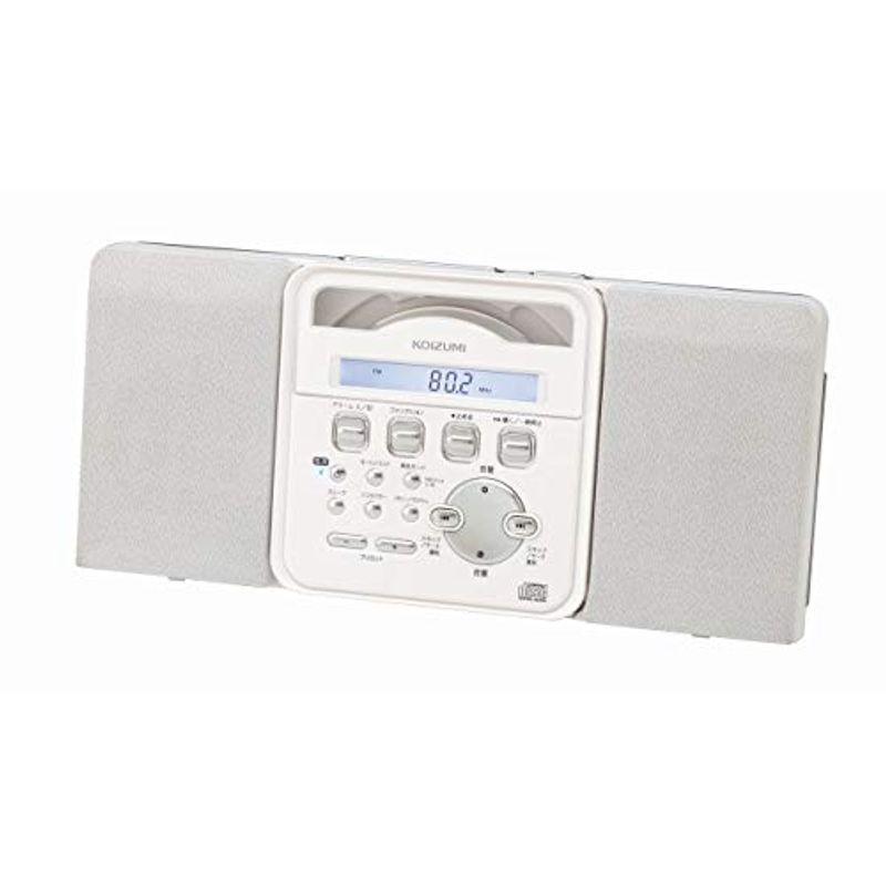 コイズミ ステレオCDシステム コンパクト 薄型 壁掛け可 ホワイト SAD-4343/W ミニコンポ
