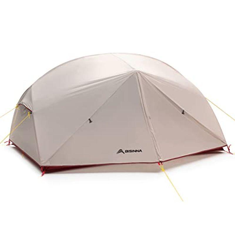 絶妙なデザインBISINNA ツーリング用テント 1~2人用 軽量 広々大空間 二重層 自立式 組み立て簡単 PU3000 4000防水 防風 通気 耐引