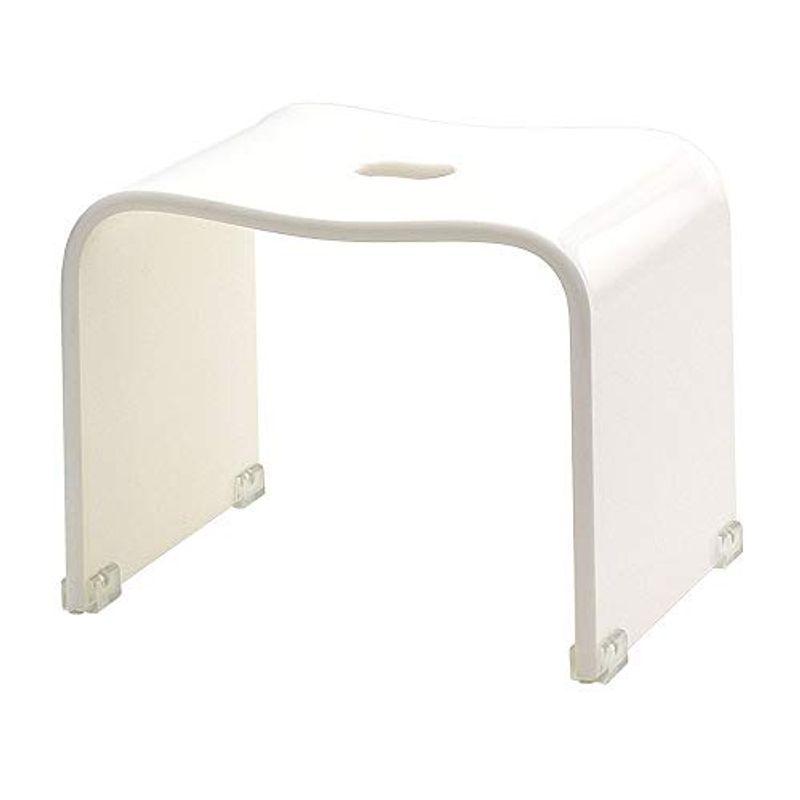 Kuai アクリル バスチェア 高さ約25cm 風呂 椅子 Mサイズ いす 単品 (ホワイト) 介護用風呂椅子