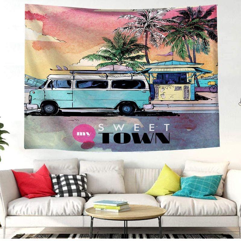 予約販売品 Dekori タペストリー 壁掛け 海 北欧 おしゃれ バス ココナッツヤシの木 大判 多機能 布 美しい海辺のビーチ 部屋飾 Supplystudies Com