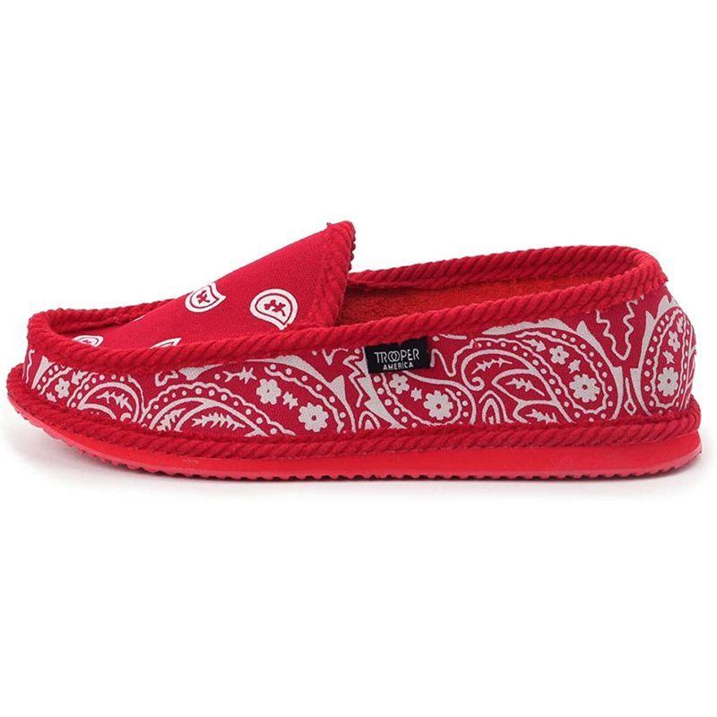 トゥルーパーアメリカ スリッポン House Imprinted Slippers ペイスリープリント ルームシューズ レッド×ホワイト, 注文後の変更キャンセル返品 ルームシューズ トゥルーパーアメリカ スリッポン House Imprinted Slippers ペイスリープリント ルームシューズ レッド×ホワイト, 注文後の変更キャンセル返品 ルームシューズ