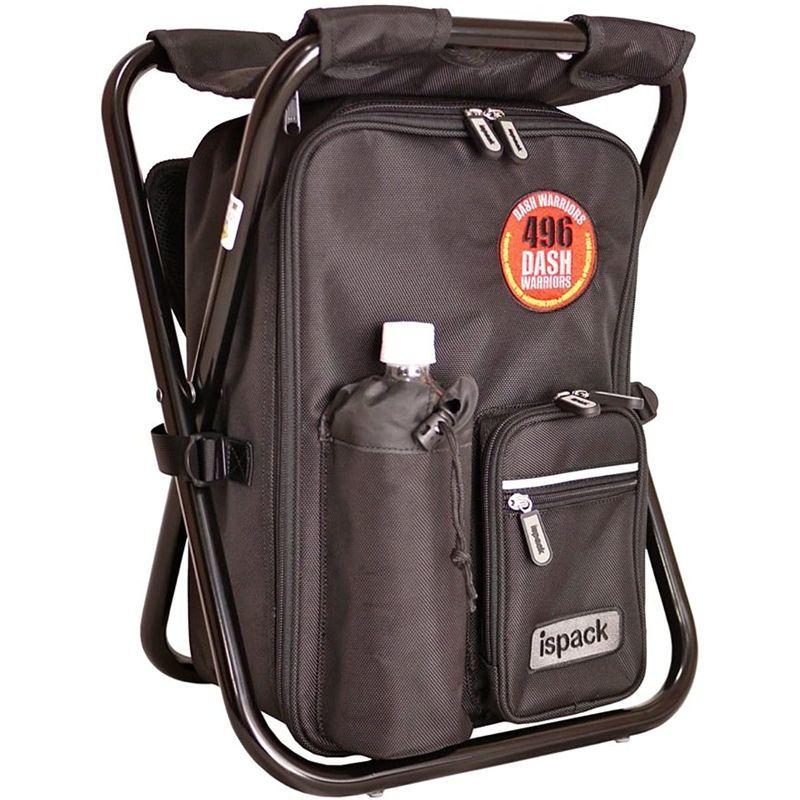 イスパック アウトドア 椅子付き リュック 2WAY ペットボトルポケット付き IS-4WD11 ブラック ナイロン アウトドア 椅子付き リュック 2WAY ペットボトルポケット付き IS 4WD11 ブラック