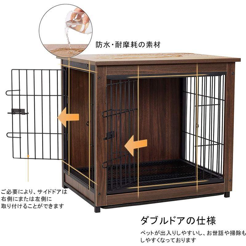 小型犬用ケージ 屋根付き 木製犬小屋 大きい おしゃれ ウッディサークル 室内 うさぎケージ すのこ/トレー付き 幅60cm     商品情報    【商品名】　小型犬用ケージ 屋根付き 木製犬小屋 大きい おしゃれ ウッディ