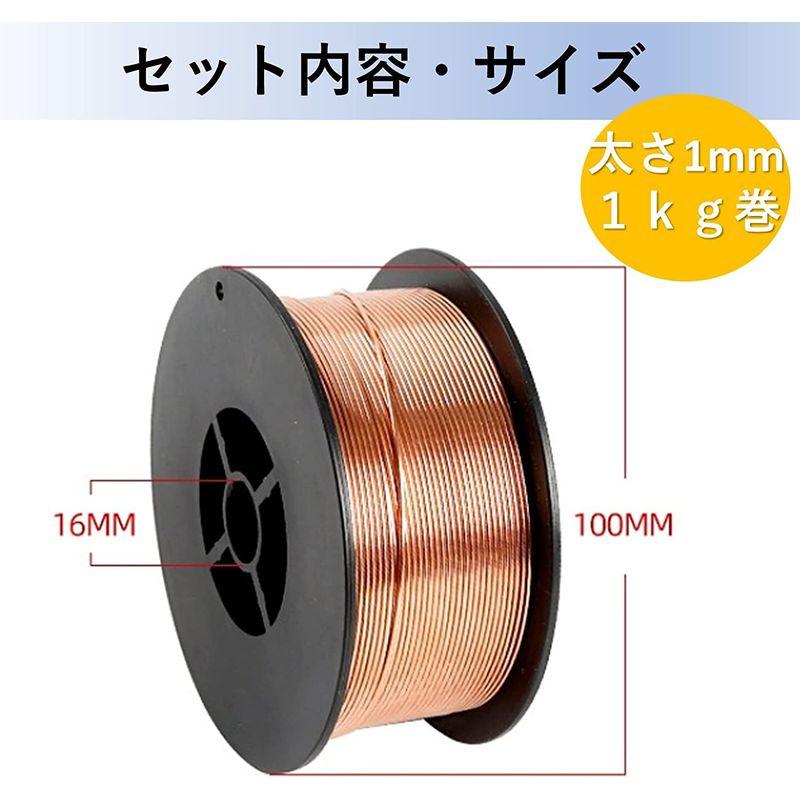絶品】Heizi ソリッドワイヤー 1mm 溶接 (1mm) 1kg巻 溶接棒 鉄 要ガス