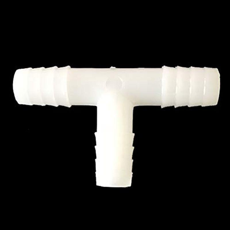 (10個入り)樹脂製チューブコネクター同径T型（適合チューブ内径11mm、プラスチック(PE)製、チーズ、ティー、 型番AQTCT10mm