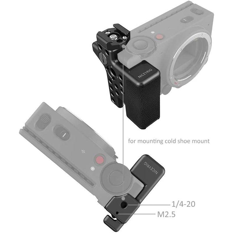 NICEYRIG Sigma （シグマ）FP専用ハンドルグリップ 軽量 手振れなし 拡張性1/4"ねじ付き Sigma FP装備 撮影器材ア