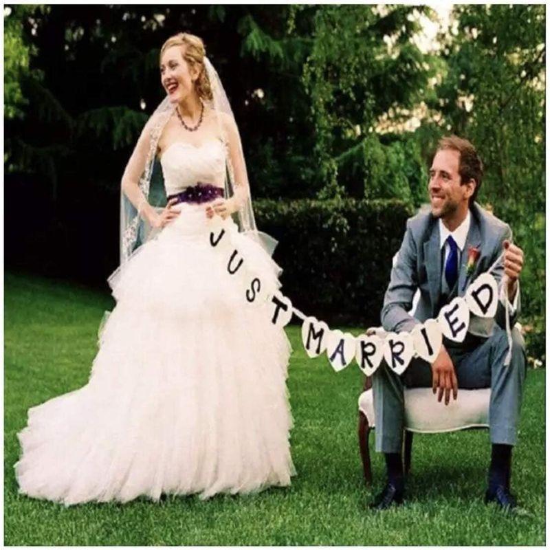 フォトプロップス 結婚式 披露宴 パーティ 写真 フォトウェディング 小道具 装飾 飾り付け JUST MARRIED ハート型