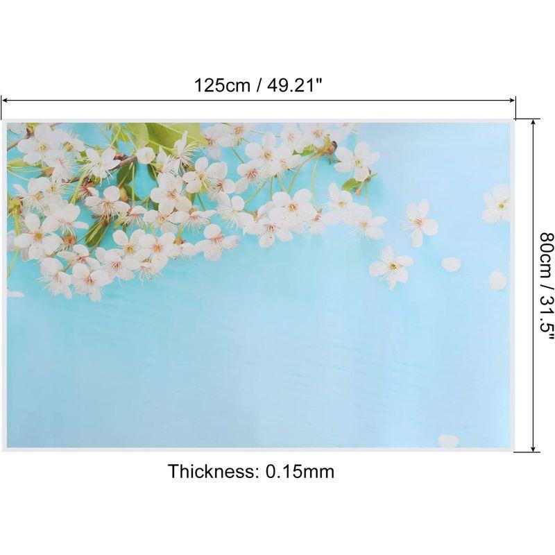 PATIKIL 125cmx80cm PE背景 シームレス 花のテクスチャ 写真の背景 写真スタジオ用 ブルー ホワイト グリーン