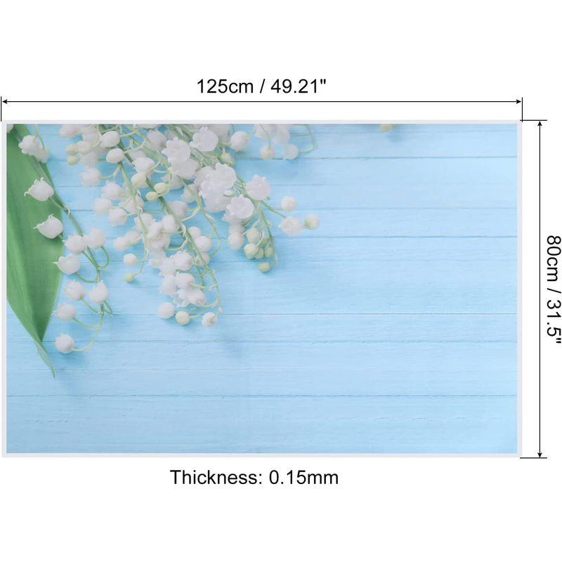 PATIKIL 125cmx80cm PE背景 シームレス 花のテクスチャ 写真撮影の背景 写真スタジオ用 ブルー ホワイト グリーン