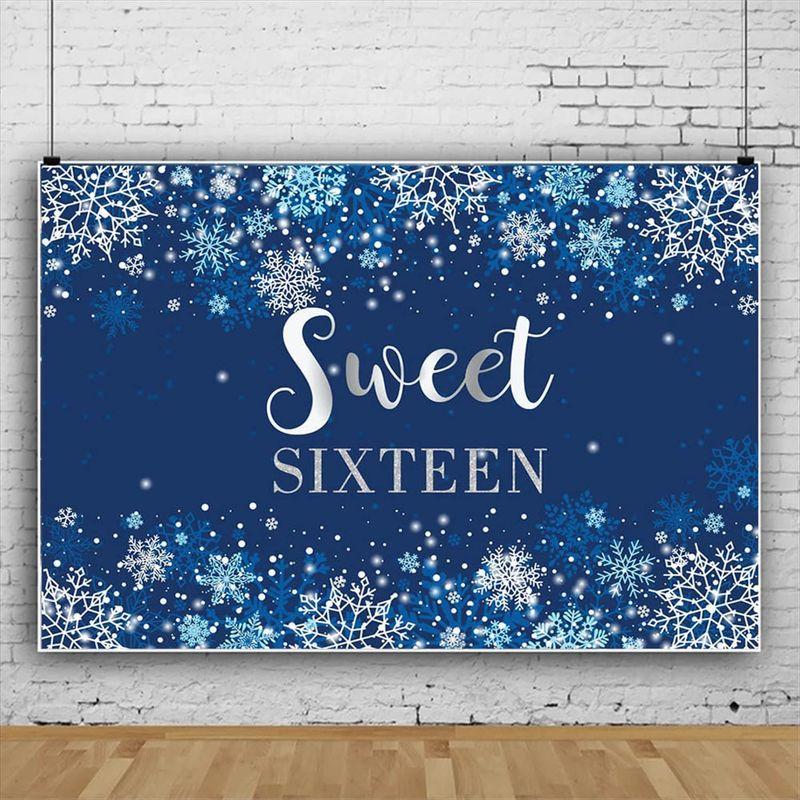 バック紙 背景紙 sweet sixteen sweet16 誕生日 16歳 冬 雪 フレーク 結晶 壁紙 スタジオ写真 ウォールペーパー