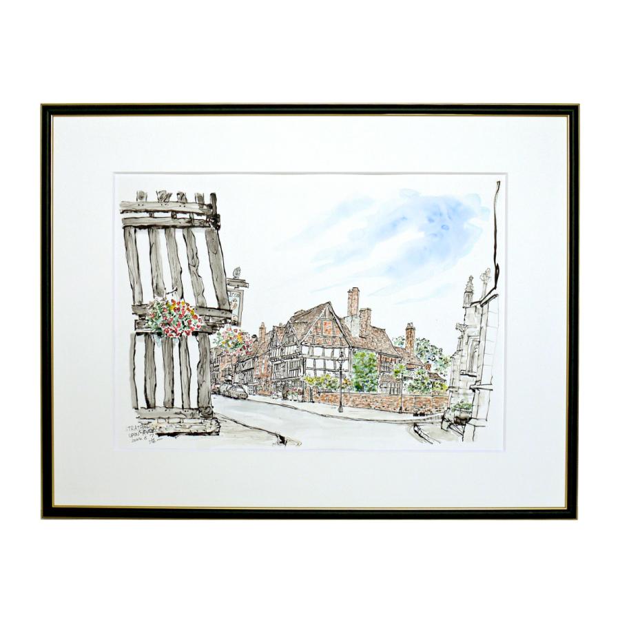 発売 日 044 水彩 葦ペン画 原画 イギリス ストラトフォード アポン エイボン ブランドサイト通販 Dif Mocorito Gob Mx