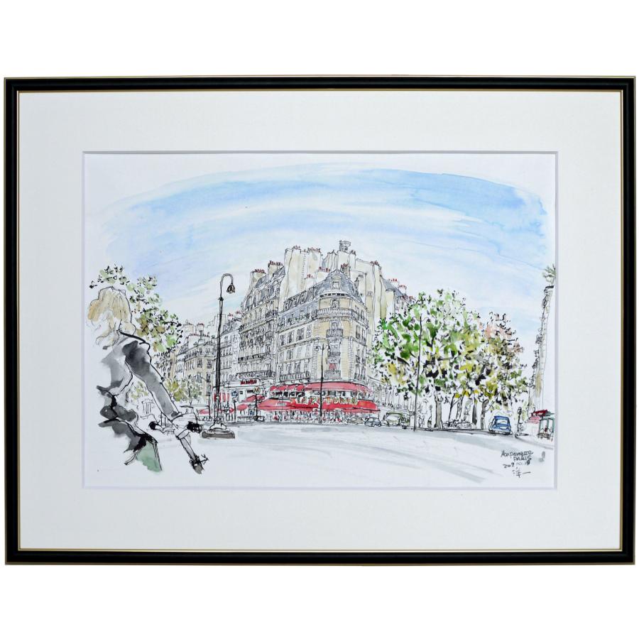 078】水彩(葦ペン画) 原画「フランス、パリ・モンパルナスの