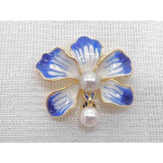 ツジモト真珠のブローチ あこや本真珠 8.5mm ナチュラルバロック