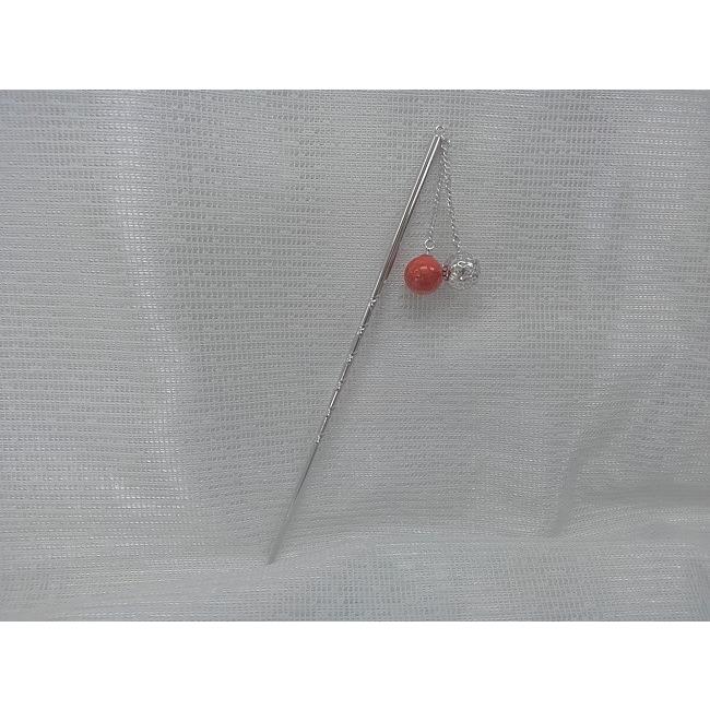 ツジモト真珠の本珊瑚 かんざし 10mm アフリカ珊瑚 髪飾り 赤 ツジモト真珠の本珊瑚 かんざし 10mm アフリカ珊瑚 髪飾り 赤