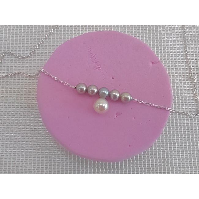 Pearl あこや本真珠 トップデザイン ブラック・ホワイト一文字 
