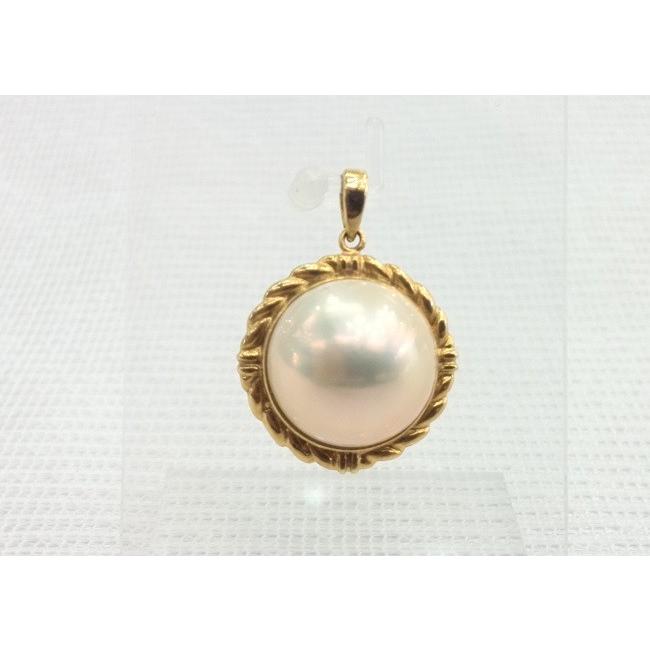 Pearl ツジモト真珠の マベパール ペンダント マベ本真珠 トップ K18