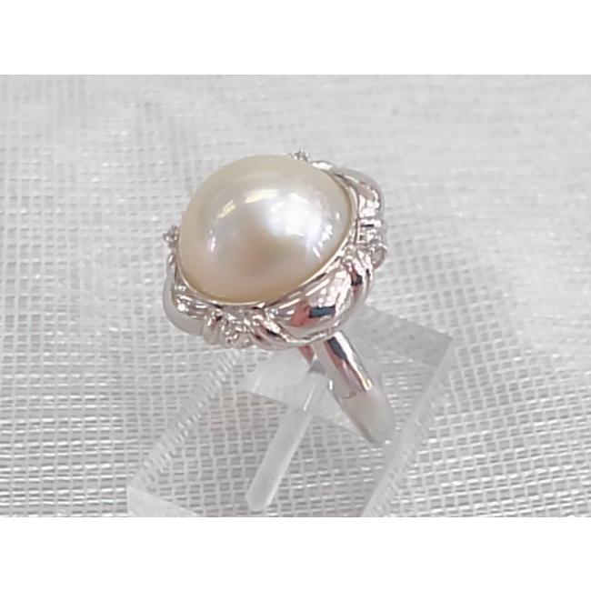 TASAKI マベパール リング SV製 14mm珠 スクエア 指輪 カジュアル 