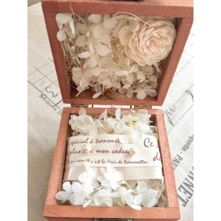 リングピロー(完成品・ウッドボックス) 木製 木箱 ラスティック 素朴な