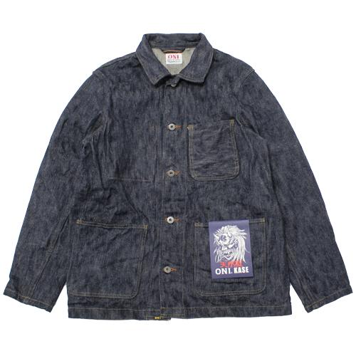 鬼デニム16oz天然藍鬼枷デニムカバーオール「03502-鬼KASE」 : KIDANA