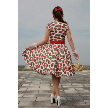 ストロベリー柄 XLサイズのみ！50'sサーキュラーワンピース