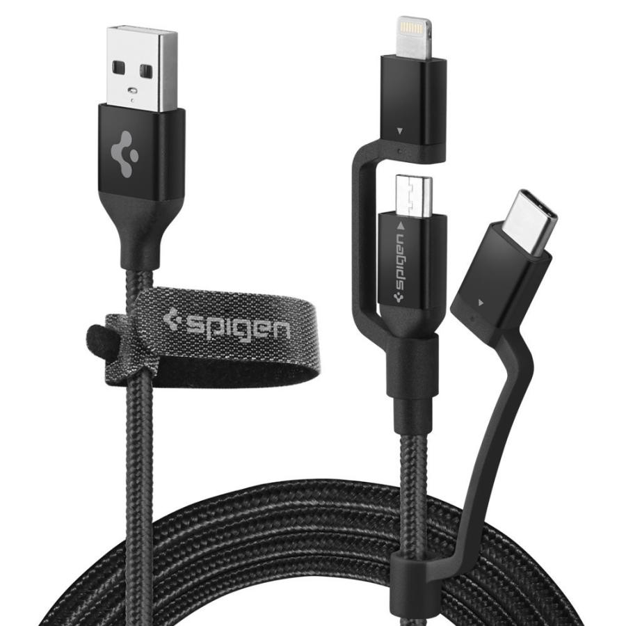 Usb Type C ライトニング Micro 5pin ケーブル Spigen Mfi 認証 3in1 充電ケーブル 1m Qc3 0 急速充電 断線防止 強化素材 Spigen Japan 直営店 通販 Paypayモール