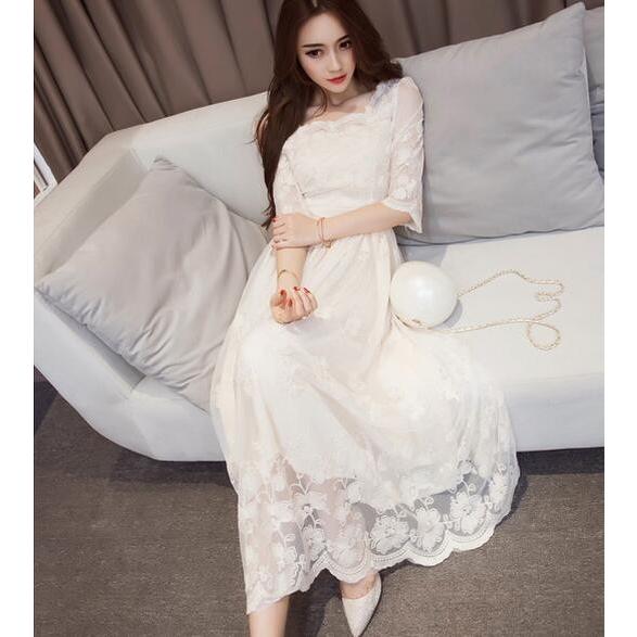 秋ワンピース 白ワンピース パーティードレス ロング丈 レディース ショートワンピース レース 長袖 姫系 結婚式 二次会 着痩せ Lyq50 Spillhope 通販 Yahoo ショッピング