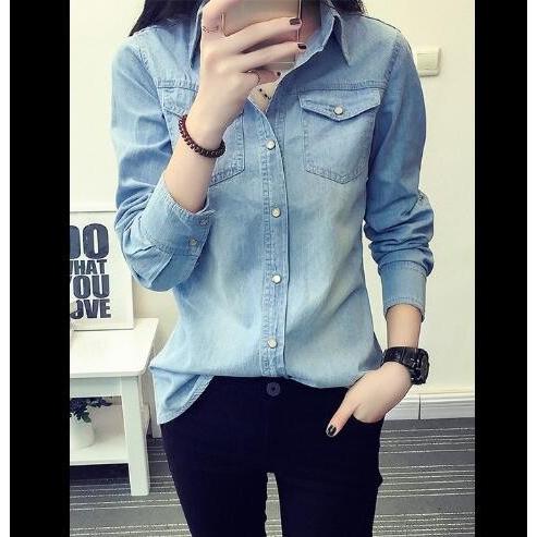 デニムシャツ ブラウス レディース トップス シャツ 春秋 ショート丈 ジージャン Gジャン 通勤通学 カジュアル オフィス Nz Chsh58 Spillhope 通販 Yahoo ショッピング