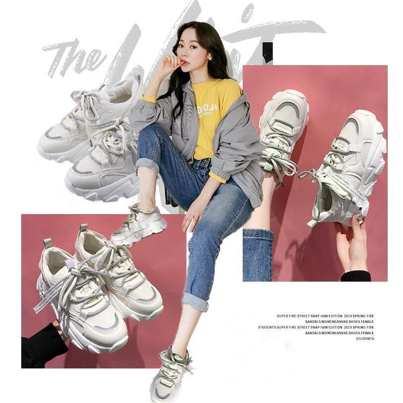 ダッドスニーカー レディース スニーカー 厚底 スニーカー ダッドシューズ ローカット 歩きやすい お洒落 靴 スポーツ 代 30代 40代 通学 S Ldx09 Spillhope 通販 Yahoo ショッピング