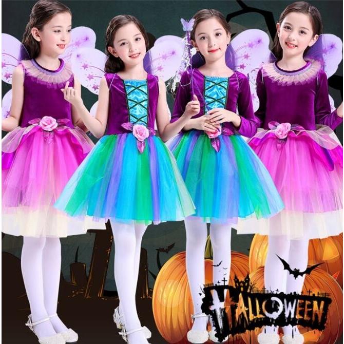 新作 子供 ハロウィン衣装 キッズ コスチューム 仮装 女の子 ドレス ワンピース 魔女 精霊 妖精 お姫様 ダンス衣装 魔法使い キャラクター衣装 Wsj11 Spillhope 通販 Yahoo ショッピング