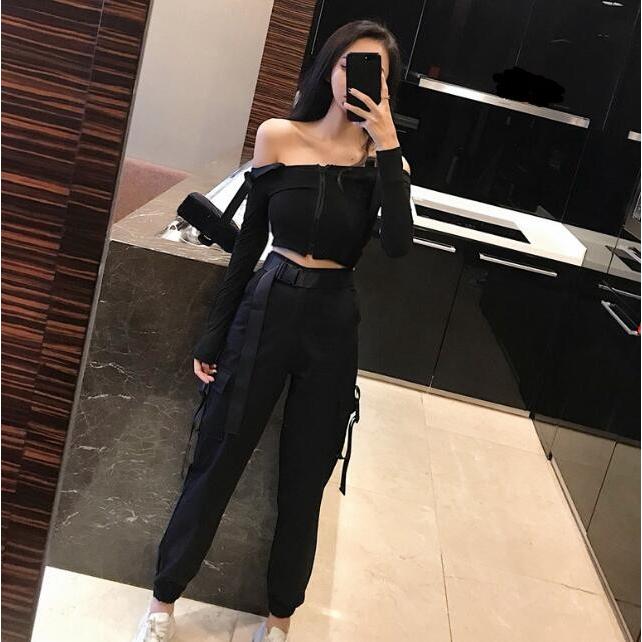 レディース セットアップ ヒップホップ ダンス衣装 長袖 トップス カーゴパンツ カジュアル 上下セット クラブdj Jazz ダンスウェア 舞台演出服 Xhn Tz27 Spillhope 通販 Yahoo ショッピング