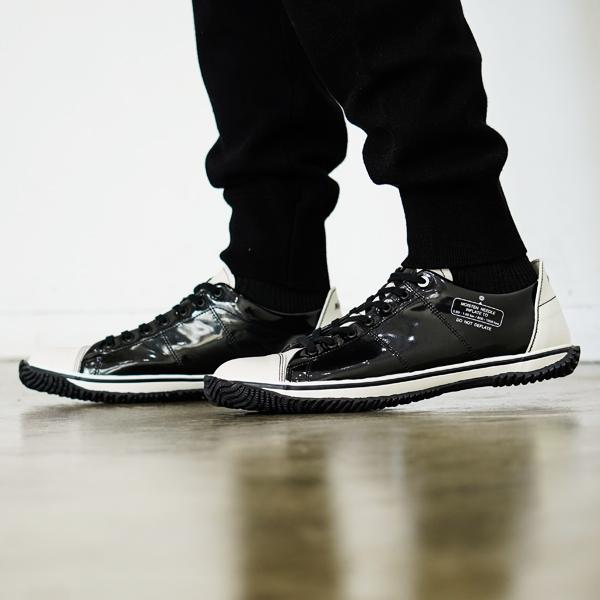SPINGLE MOVE / ローカットスニーカー/S/BLK/エナメル/SPM-1019 SPINGLE MOVE (スピングルムーヴ) SPM-1019 Black/White ブラック
